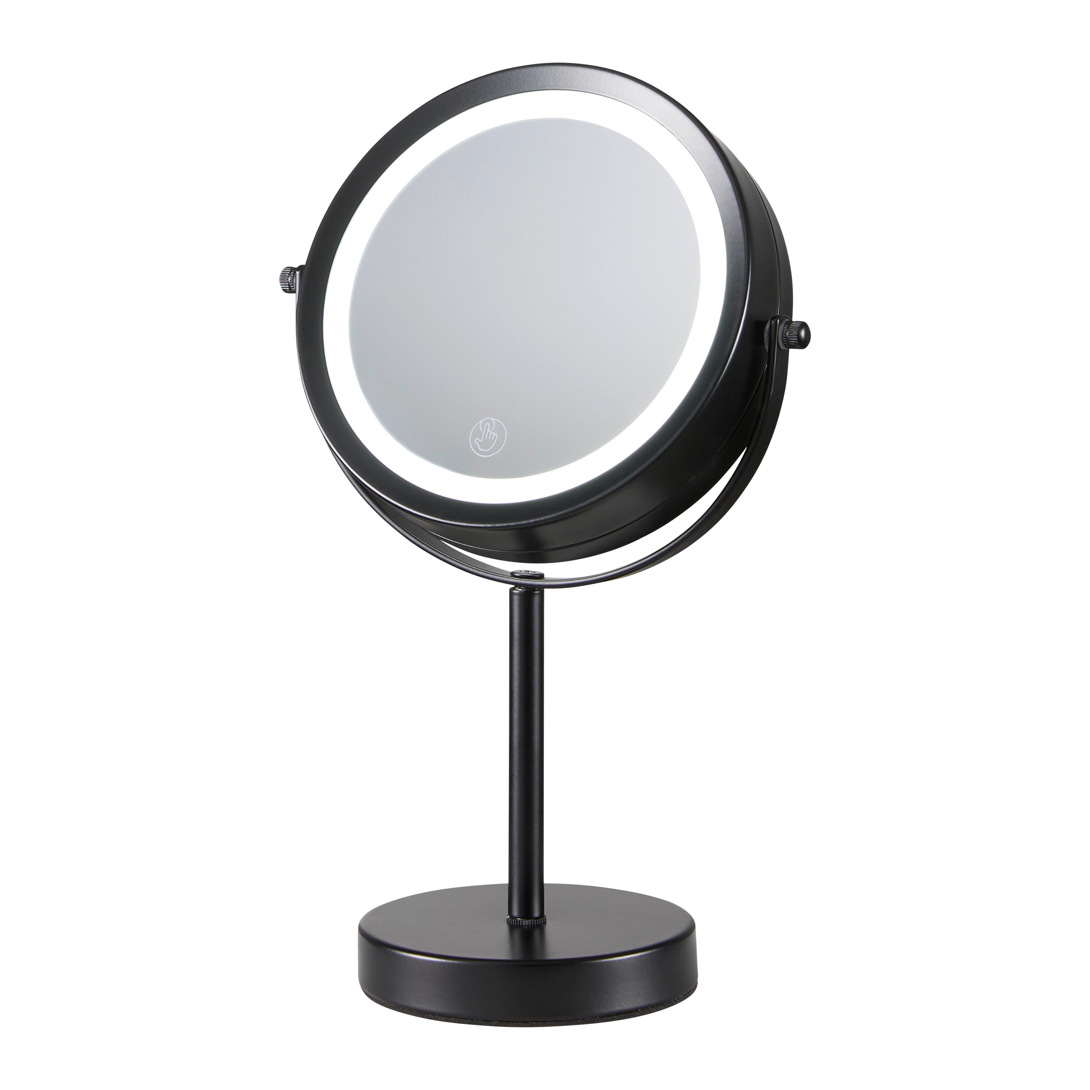 SPEGEL MED BELYSNING MIRRI 1-EXT- - svart, Modern, metall/glas (21/32/12cm) - Mömax