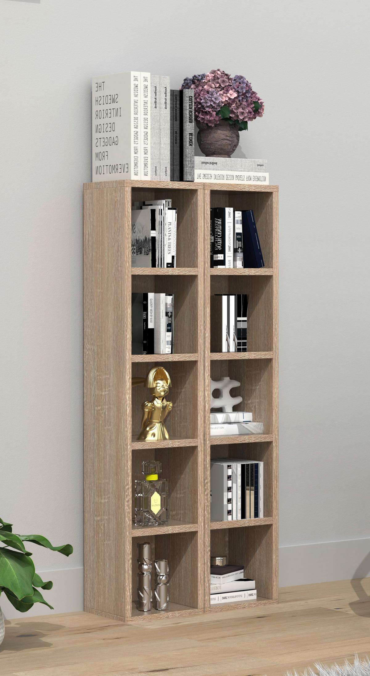 Regal Megosa S, Barva Hrasta - hrast sonoma, Design, leseni material (40/94/17cm) - MID.YOU