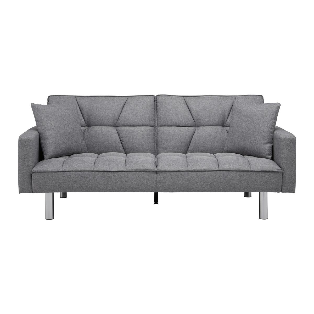 Trosjed Na Razvlačenje David - siva/boje kroma, Moderno, drvo/tekstil (196/83/89cm) - Bessagi Home