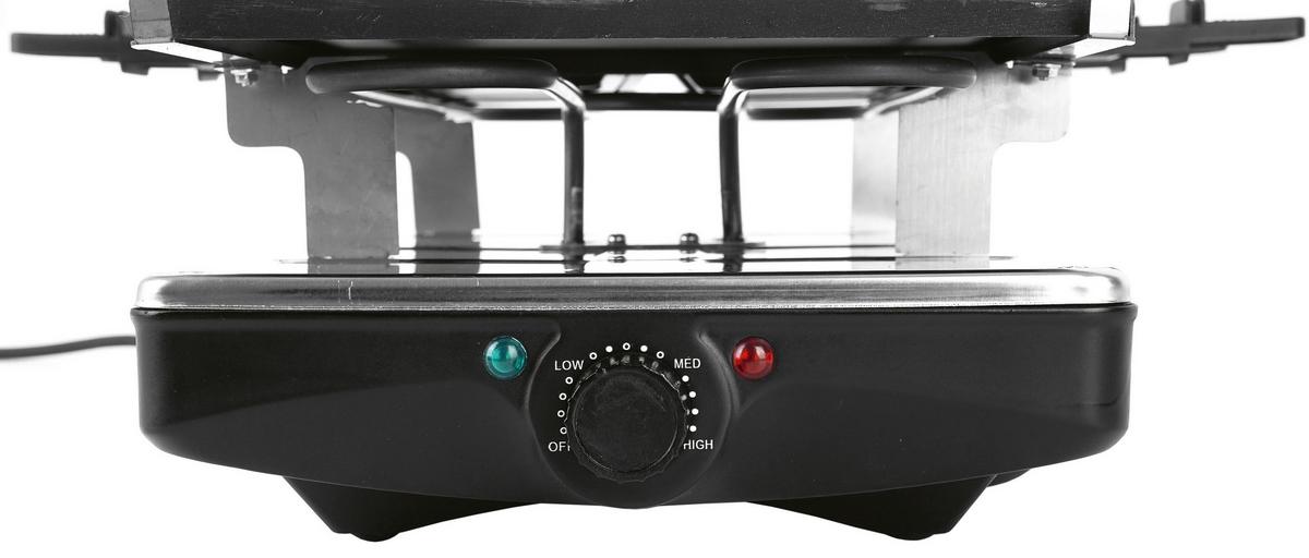 RACLETTE-GRILL 1400W, 8 Pfännchen - Silberfarben/Schwarz, Basics, Kunststoff/Stein (42/23/13cm) - GOURMETMAXX