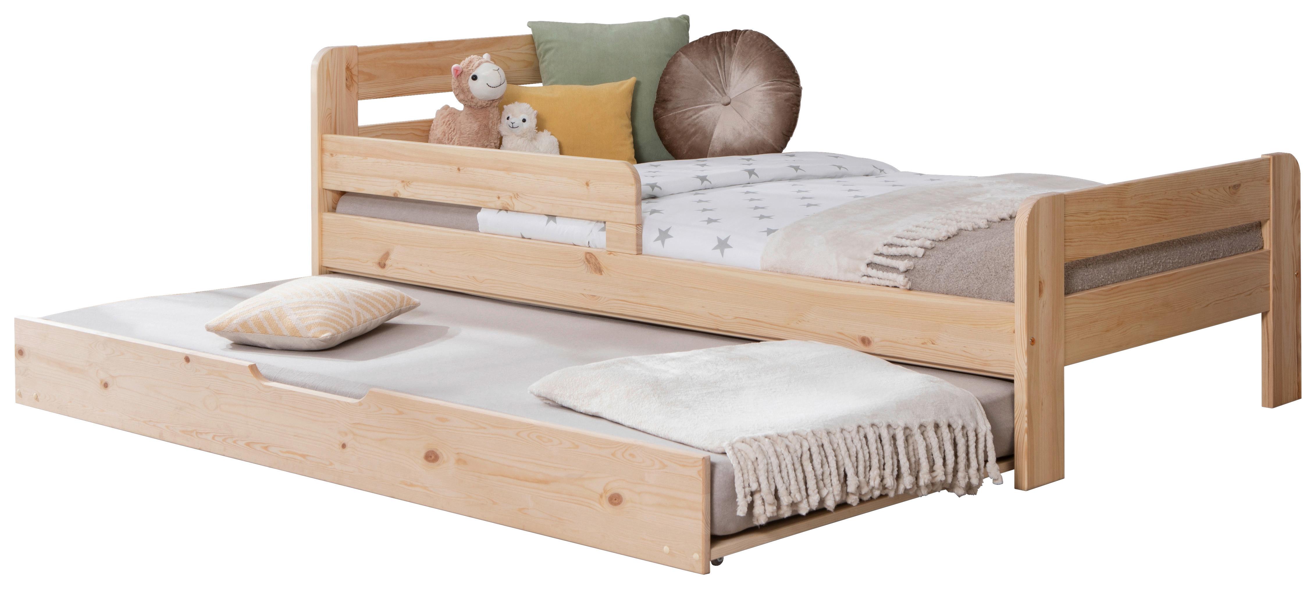 Bett Bennet mit Ausziehbett ca. 90x200 cm Kiefer Natur - Naturfarben, MODERN, Holz/Textil (90/200cm) - MID.YOU