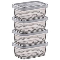 Vorratsdosenset Blacky 120ml, 4-teilig - Weiss/Transparent, Modern, Kunststoff - Modern Living