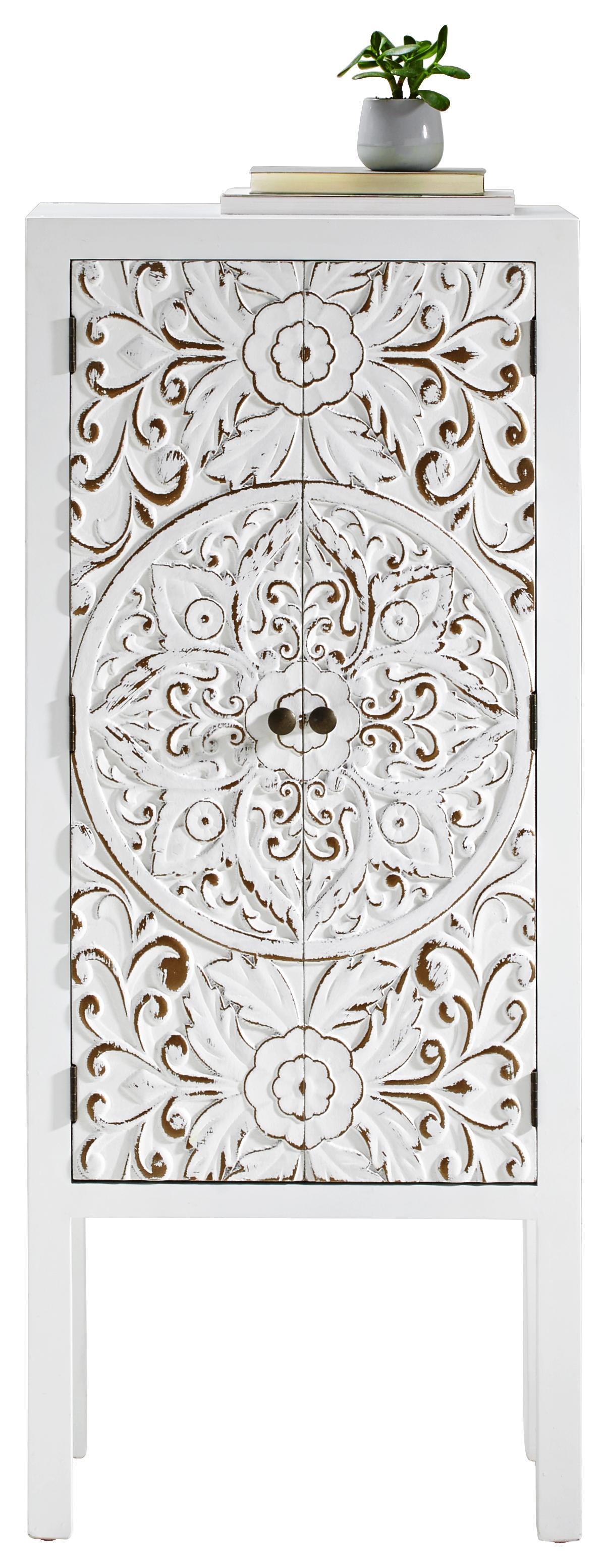 SCHRANK 185006-FSC - Goldfarben/Weiß, Holz (50/121/36cm)