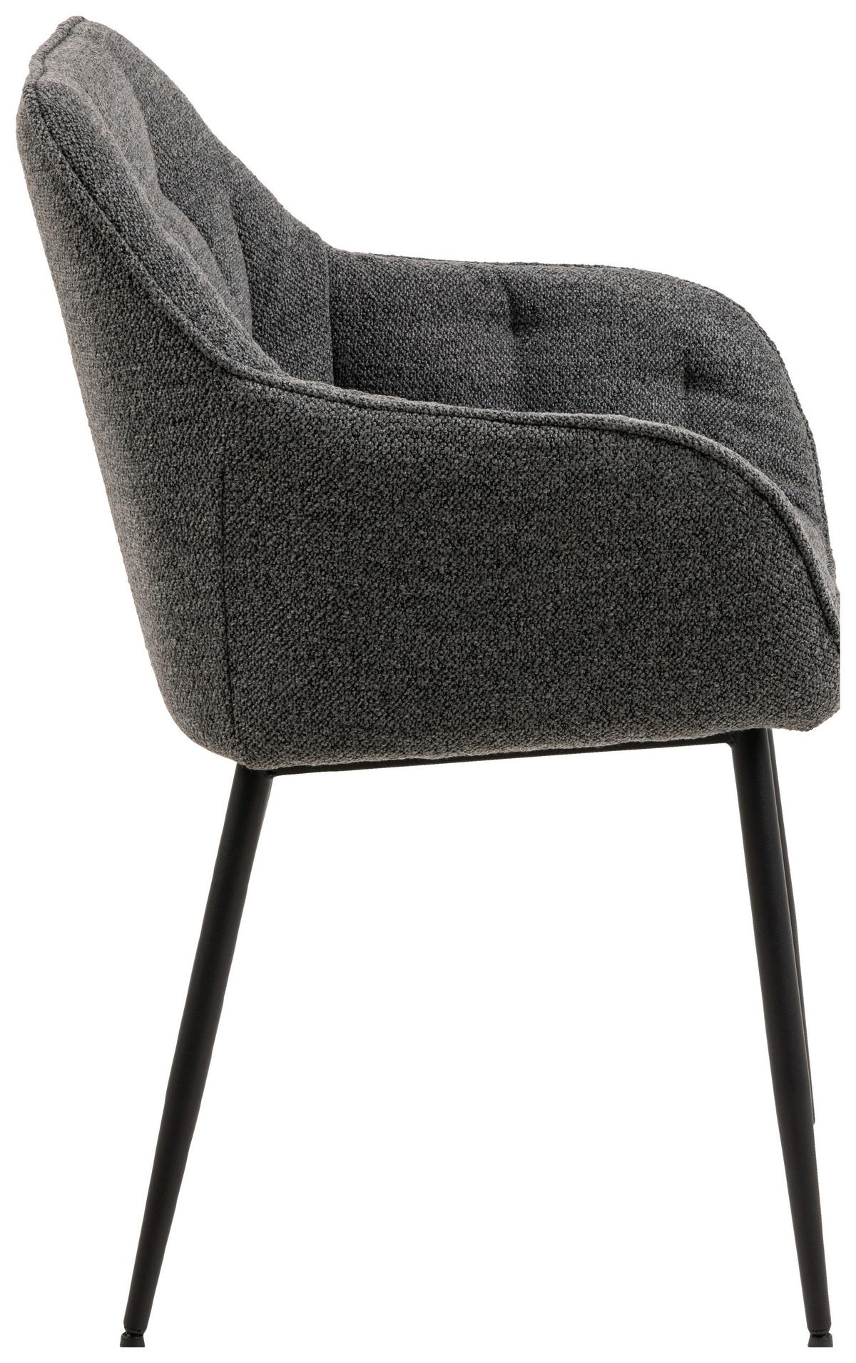 KRZESŁO Z PODŁOKIETNIKAMI BROOKE - czarny/szary, Modern, metal/tkanina (58/83/55cm) - MID.YOU