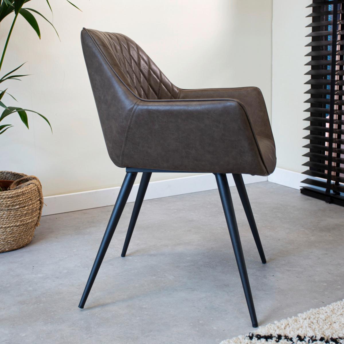 STUHL-SET COSE - Taupe/Schwarz, KONVENTIONELL, Textil/Metall (62/83/60cm) - MID.YOU