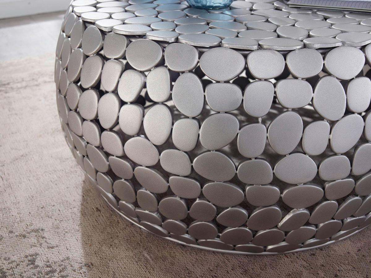 Klubska Miza Wohnling - srebrne barve, Design, kovina (66/66/32cm) - MID.YOU