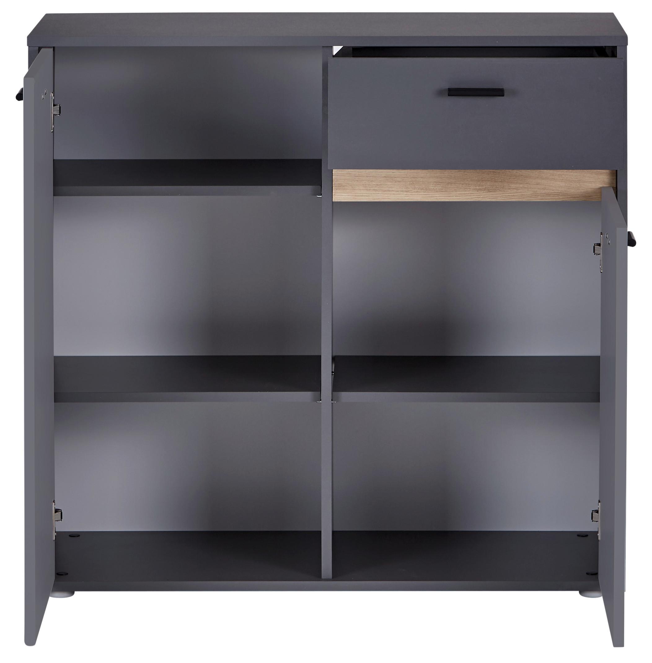 Komoda Slot 2t - temno siva, Moderno, umetna masa/leseni material (93,4/90/40cm) - Mömax