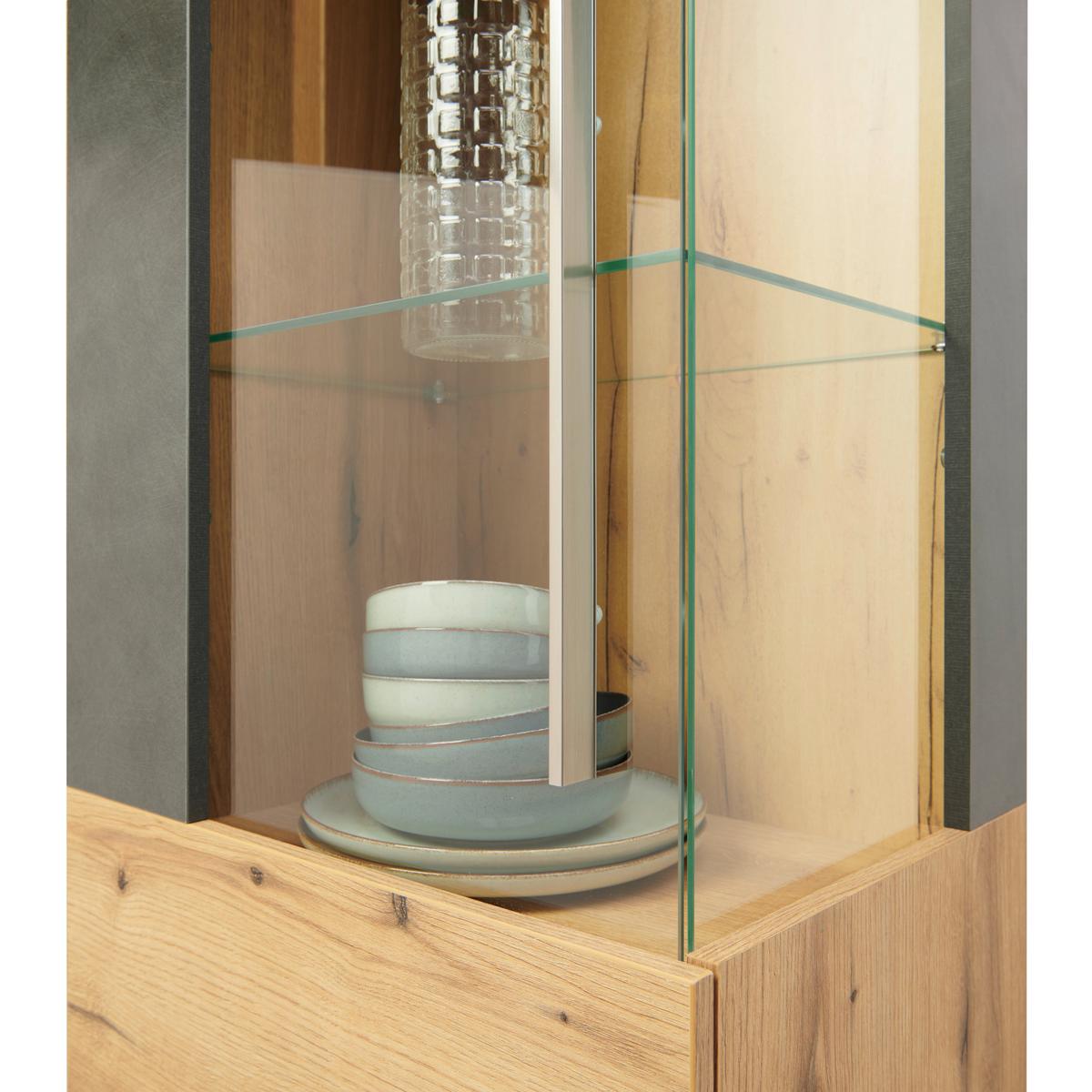 Vitrină suspendată LIMIT - Modern, sticlă/material pe bază de lemn (53/125/35cm) - Modern Living