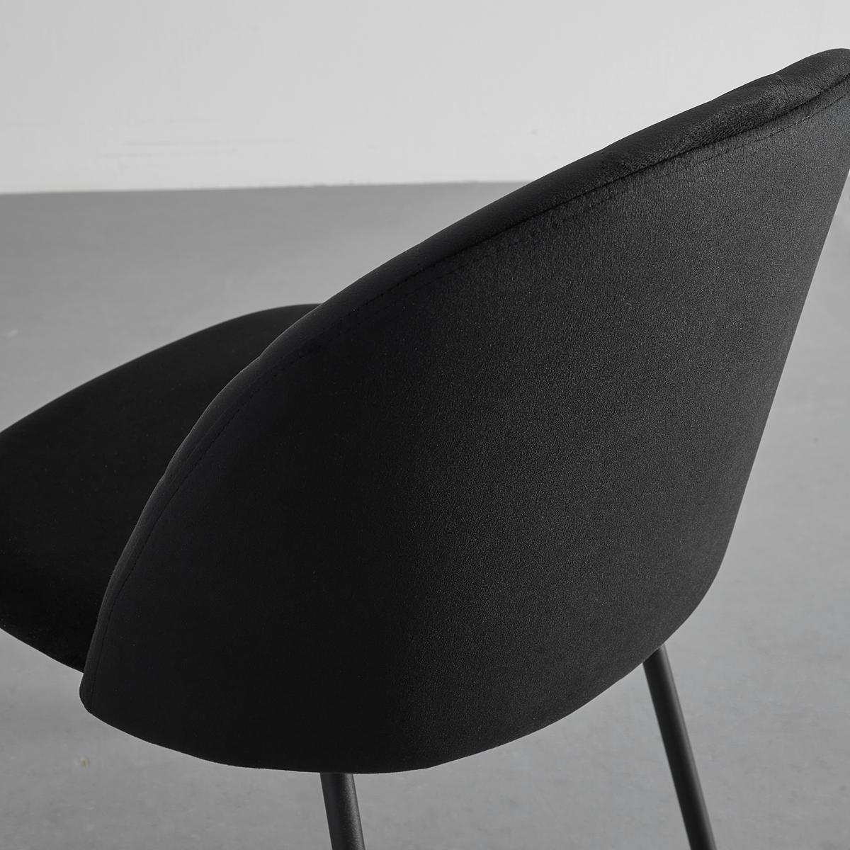 Stol Selina, Črna, Žamet - črna, Moderno, kovina/tekstil (48,5/78/54cm) - Bessagi Home