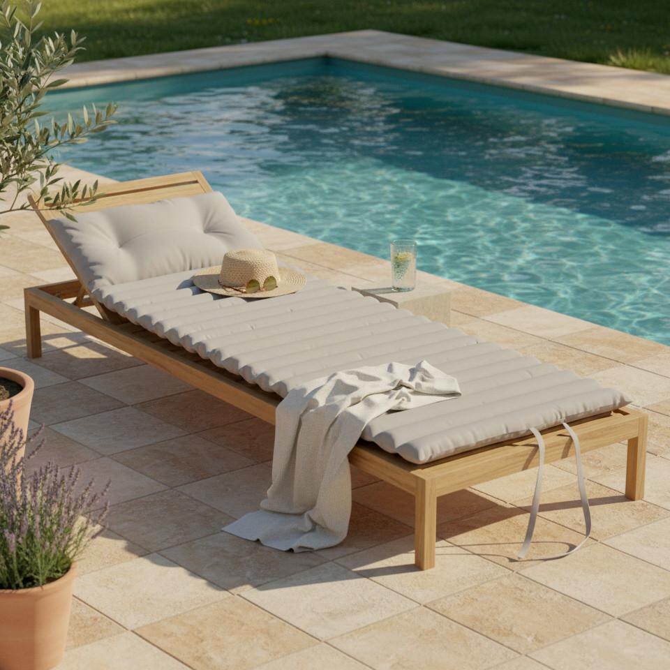 Podloga Za Ležalnik Luna, Bež - bež, Moderno, tekstil (180/5/60cm) - Bessagi Garden