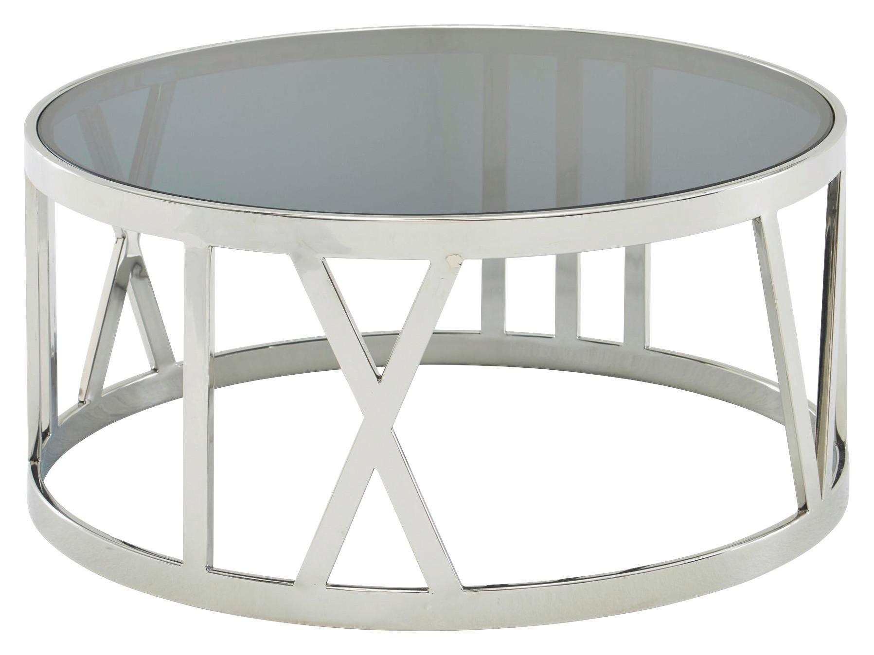 Klubska Miza Wohnling - srebrne barve, Design, steklo (60/60/30cm) - MID.YOU