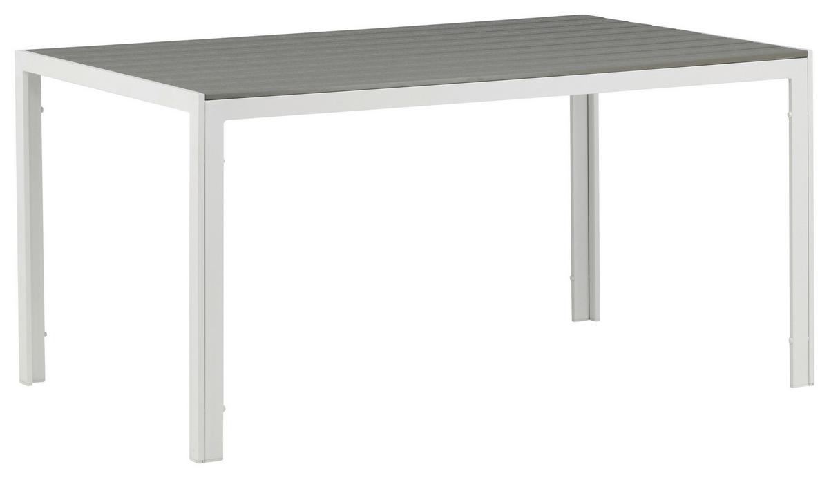 Gartentisch Break ca. 150x90 cm Grau/Weiß - Weiß/Grau, KONVENTIONELL, Holz/Metall (150/90/75cm) - Gardenson