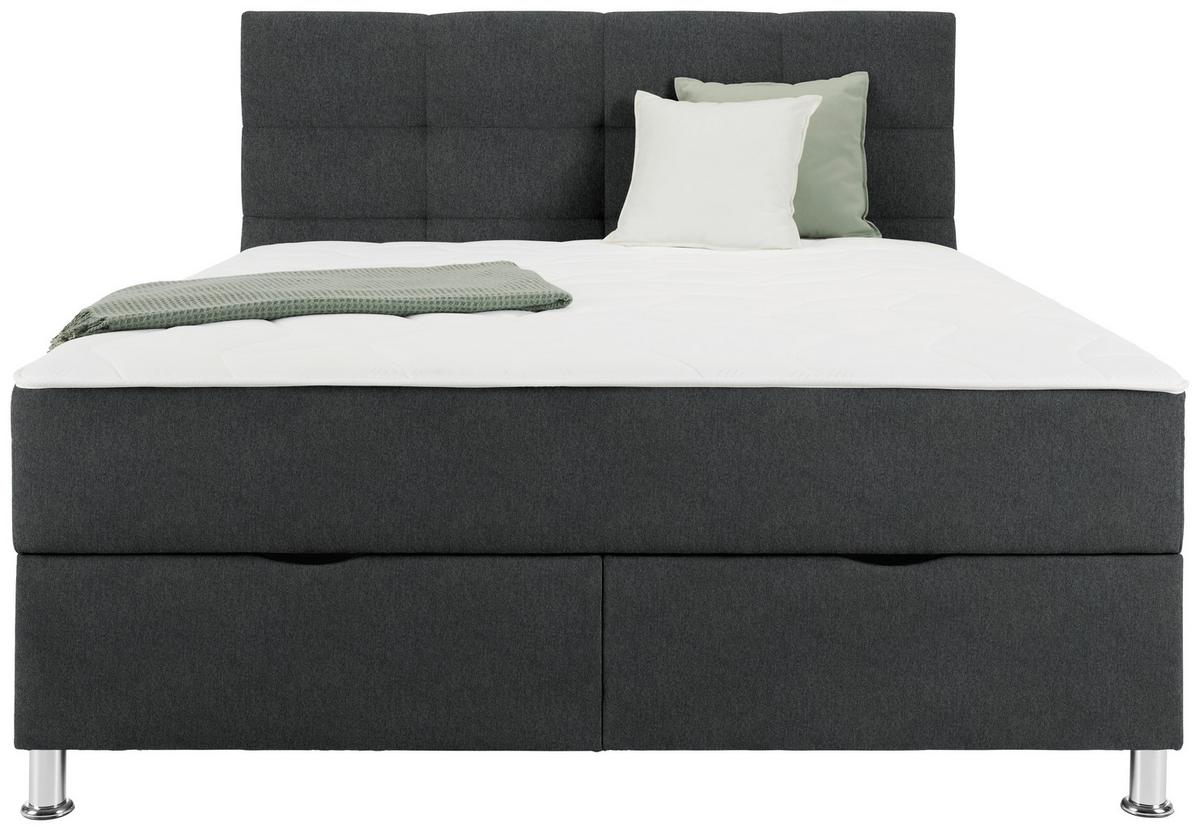 Box Krevet Oviedo - antracit, Konvencionalno, tekstil/metal (160/200cm) - Based