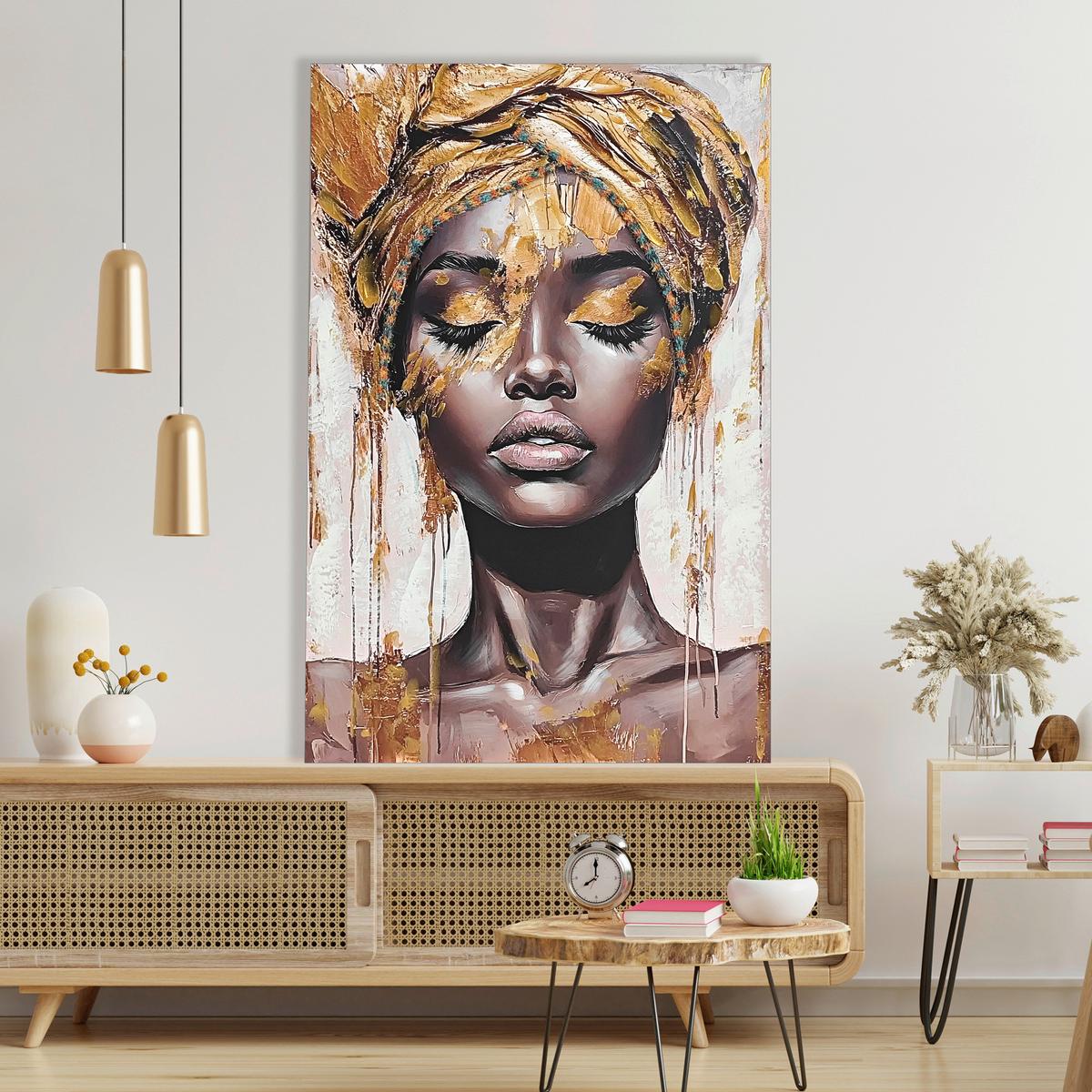 Tablou Eimy cca. 80x120 cm - maro/maro bej, Modern, lemn/textil (80/120/3cm) - Mömax