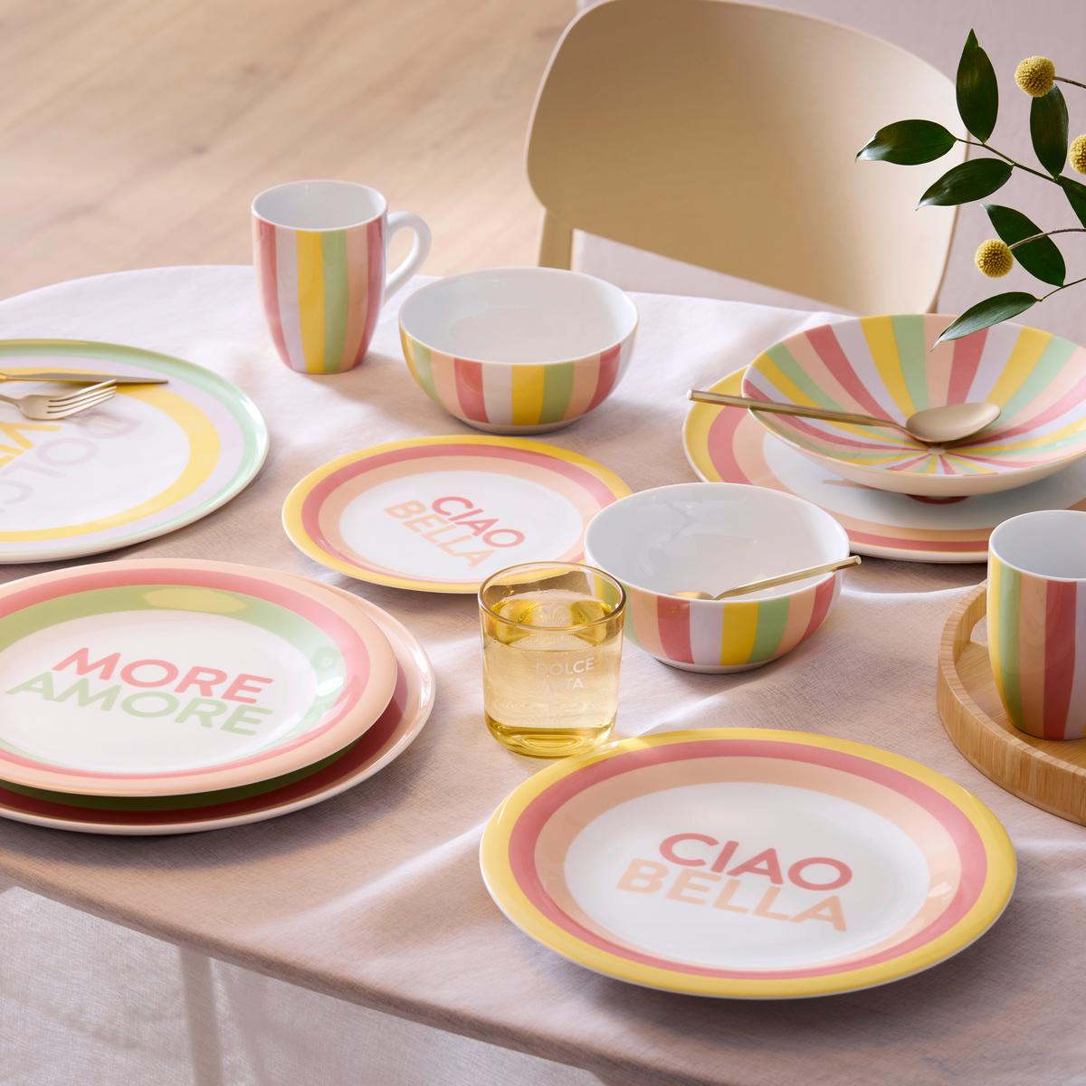 Plitvi Krožnik Candy Colors - bela/svetlo zelena, Moderno, keramika (27/2,4cm) - Mömax