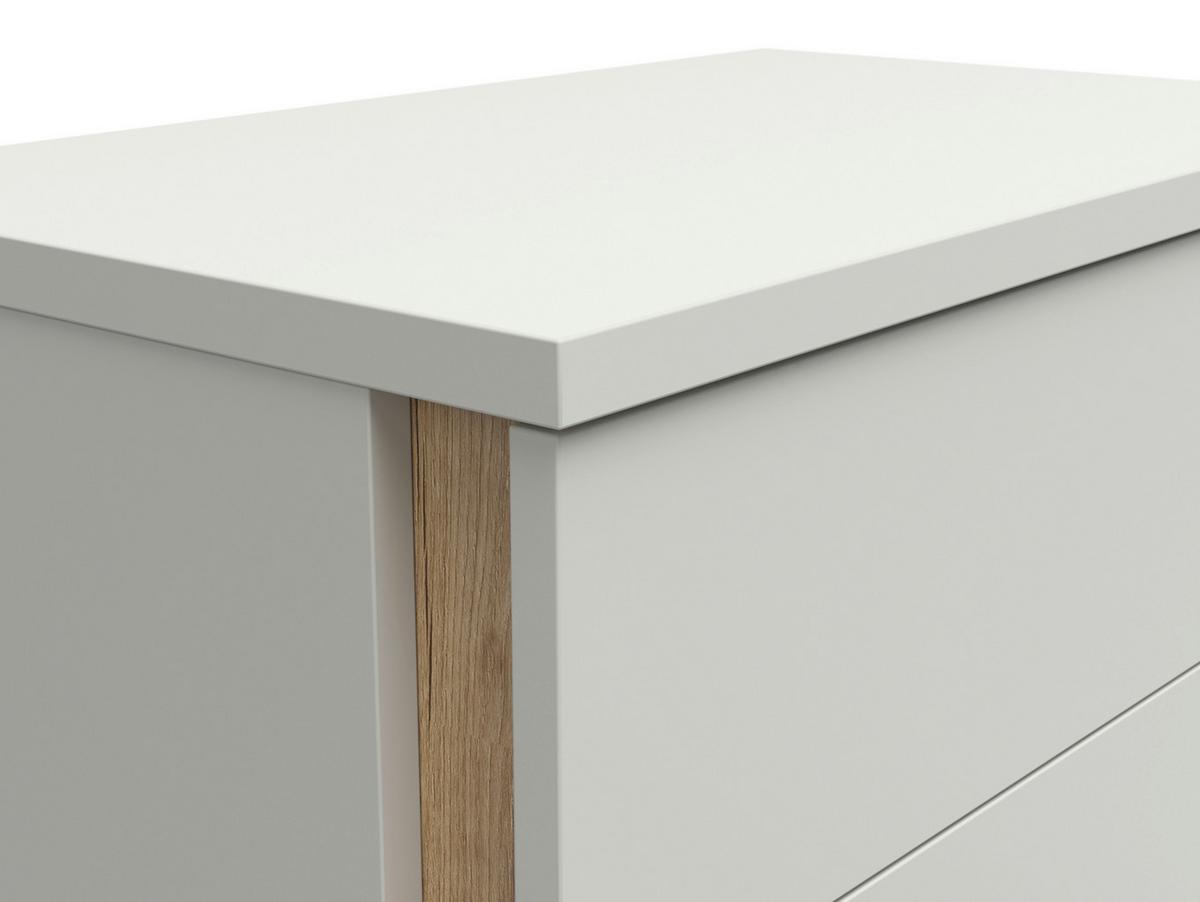 Schuhschrank Antonio Creme/Eichefarben - Eichefarben/Creme, Modern, Holzwerkstoff/Kunststoff (61/133/38cm) - Mömax