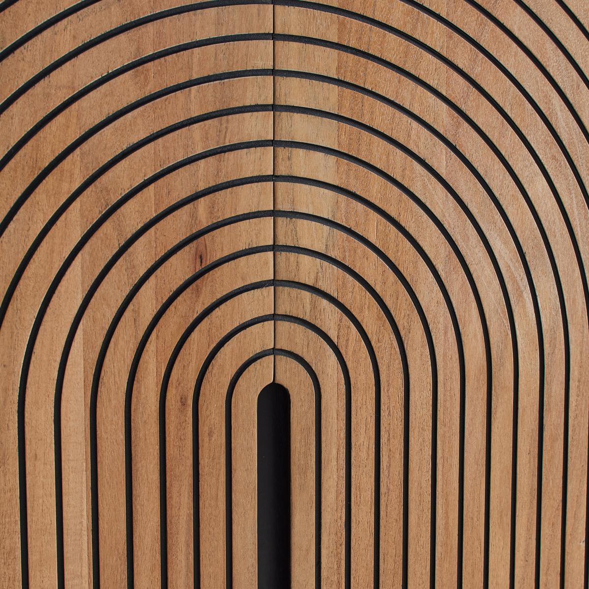 Highboard Koda Rundbogen Akazie Echtholzfurnier - Schwarz/Braun, MODERN, Holz/Holzwerkstoff (90/180/42cm) - Mömax