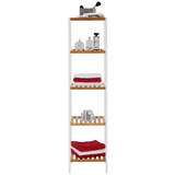 Regal aus Bambus - Naturfarben/Weiß, MODERN, Holz/Holzwerkstoff (34/140/33cm) - Mömax modern living