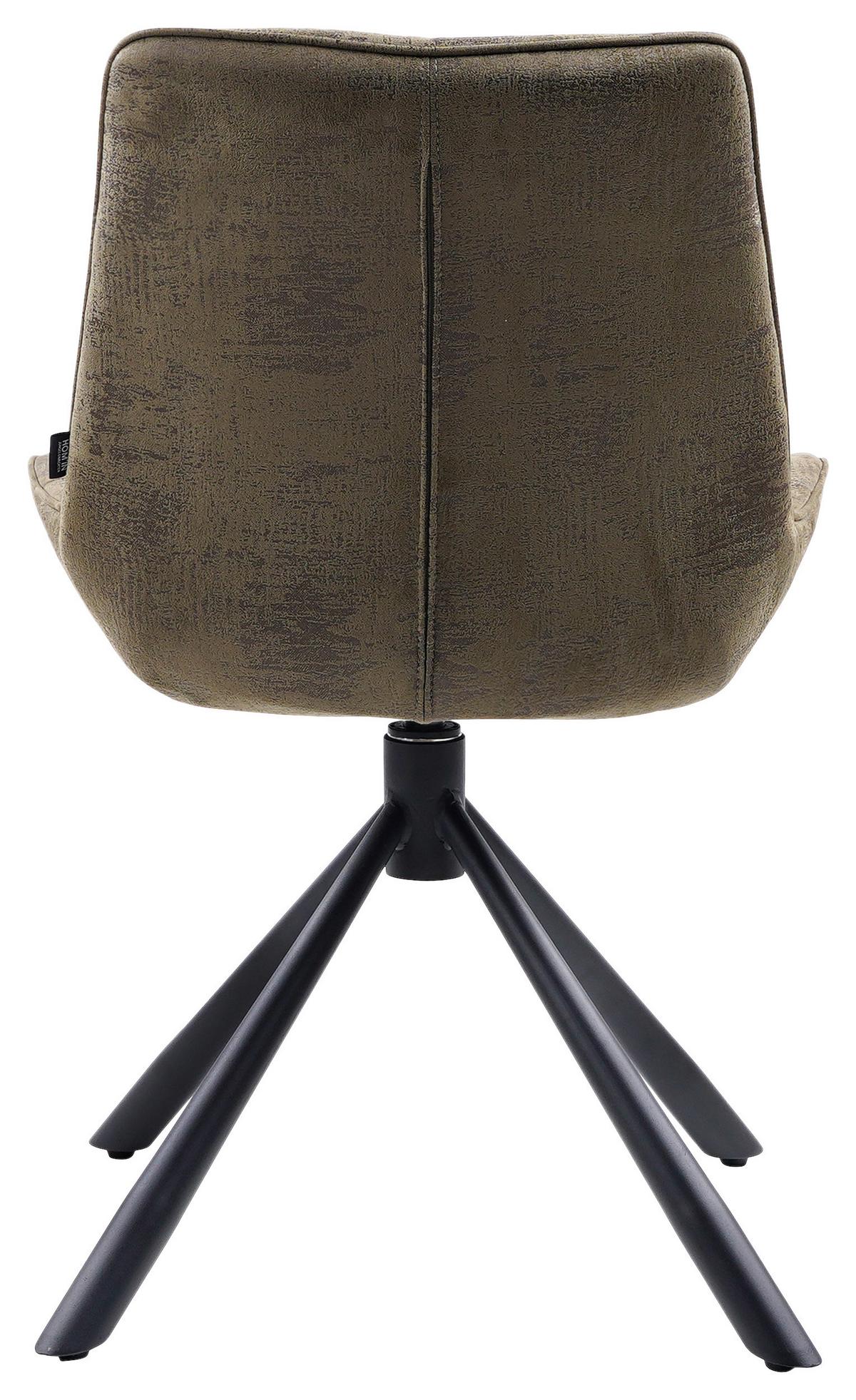 KRZESŁO HEIKO -HOM IN EXKLUSIV- - zielony/czarny, Design, metal/tkanina (57/84/63cm) - Hom`in