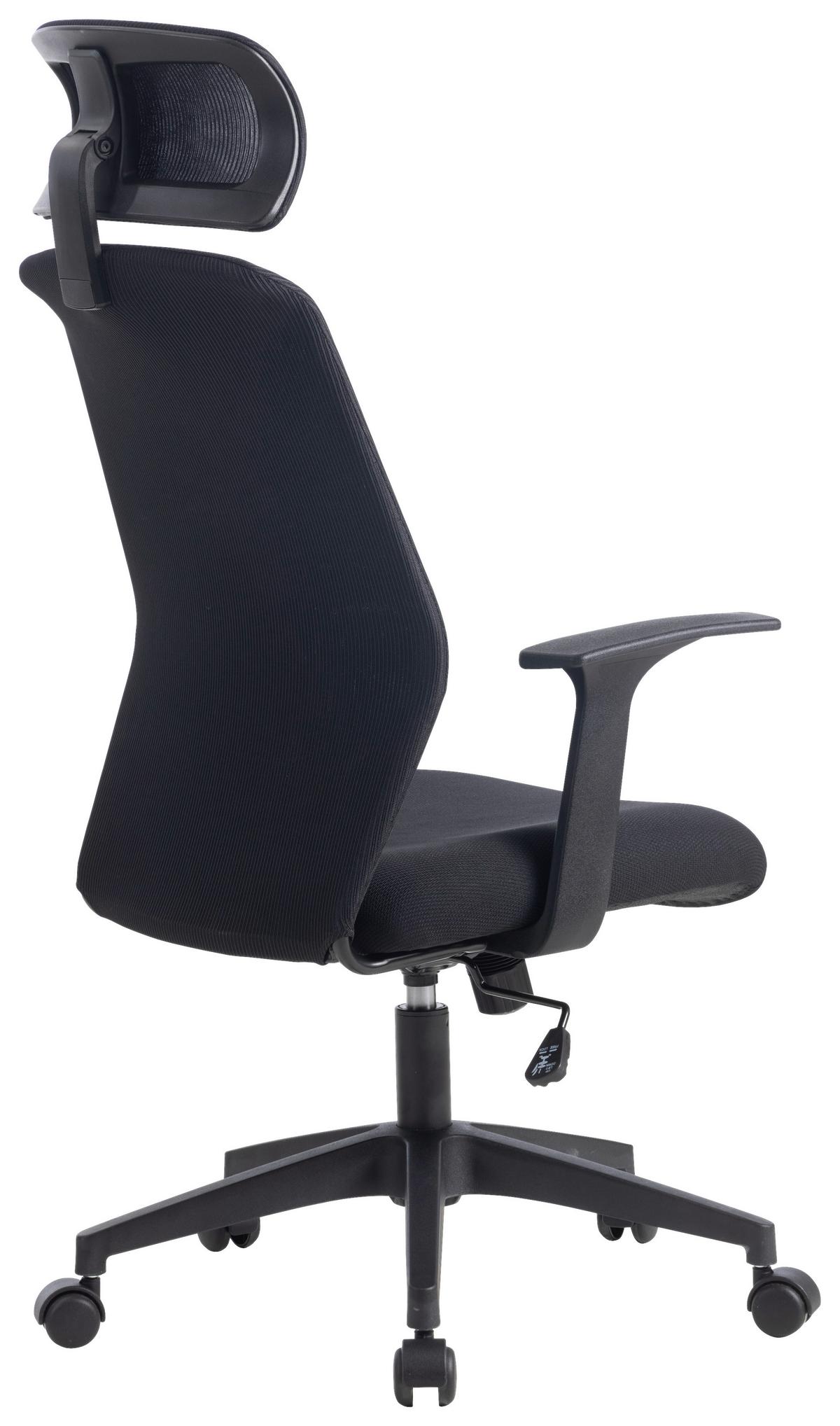 DREHSTUHL PATRIZIA - Schwarz, Design, Kunststoff/Textil (66/117/124.5/64cm) - Mömax