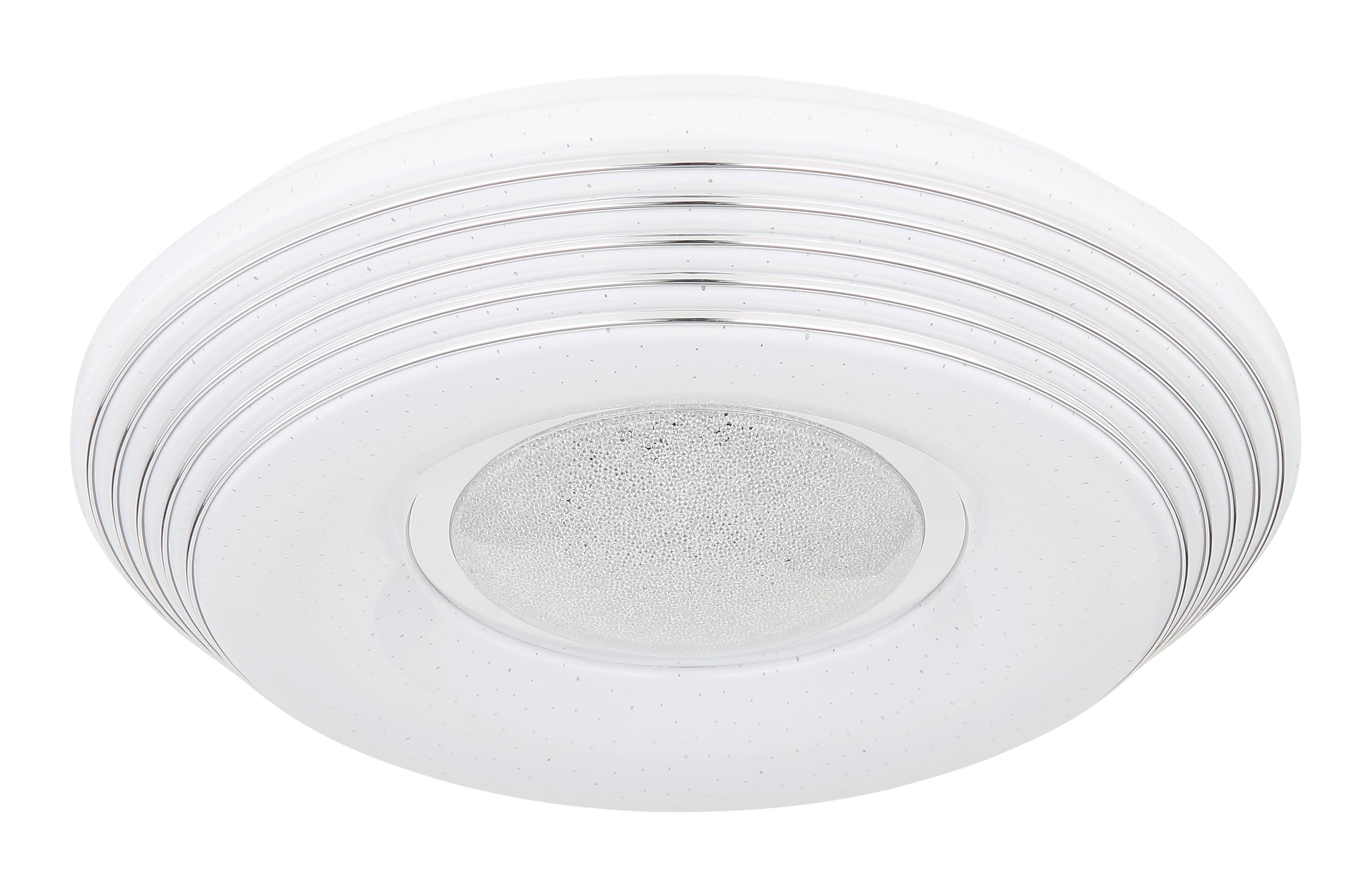 LED-Deckenleuchte Pillo max. 24 Watt - Klar/Chromfarben, Design, Kunststoff/Metall (39/8,3cm) - Globo