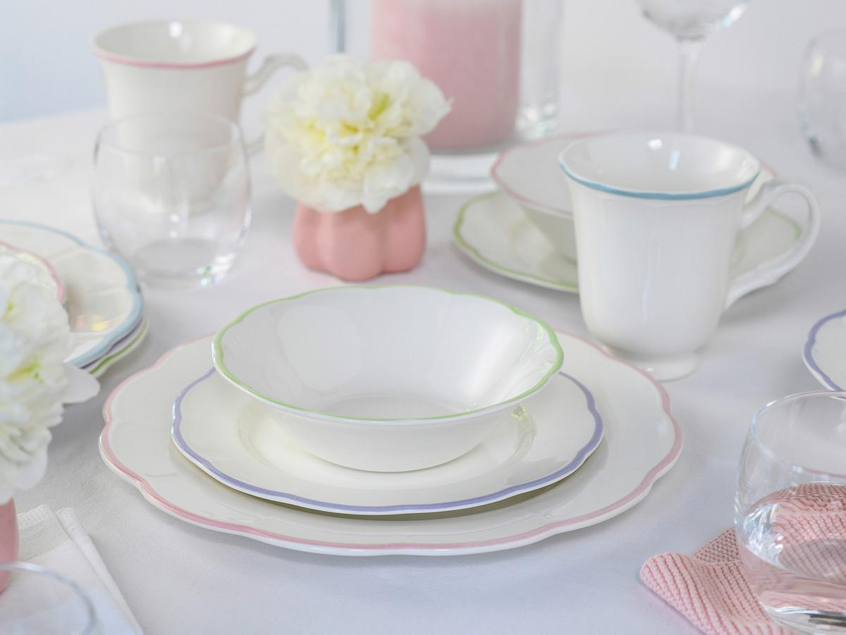 Serviciu De Masă Florine 16/1 - lila/verde limetă, Basics, ceramică - Creatable