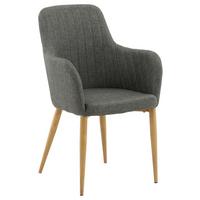 STUHL-SET COMFORT - Dunkelgrau/Naturfarben, Design, Textil/Metall (57/93/62cm) - Livetastic