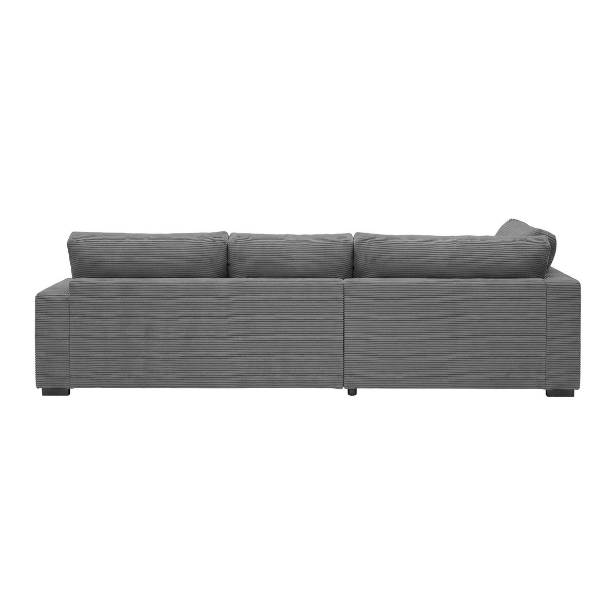 Ecksofa Pedro Grau - Schwarz/Grau, MODERN, Kunststoff/Textil (190/300cm) - Mömax