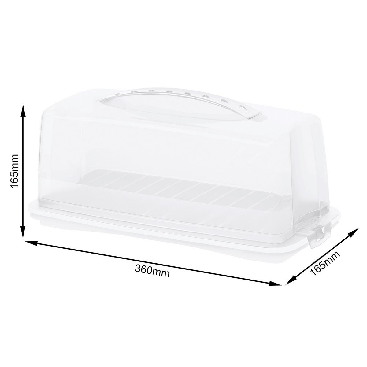POJEMNIK DO TRANSPORTU CIASTA FRESH - biały/przezroczysty, Basics (36/16,5/16,5cm) - Rotho