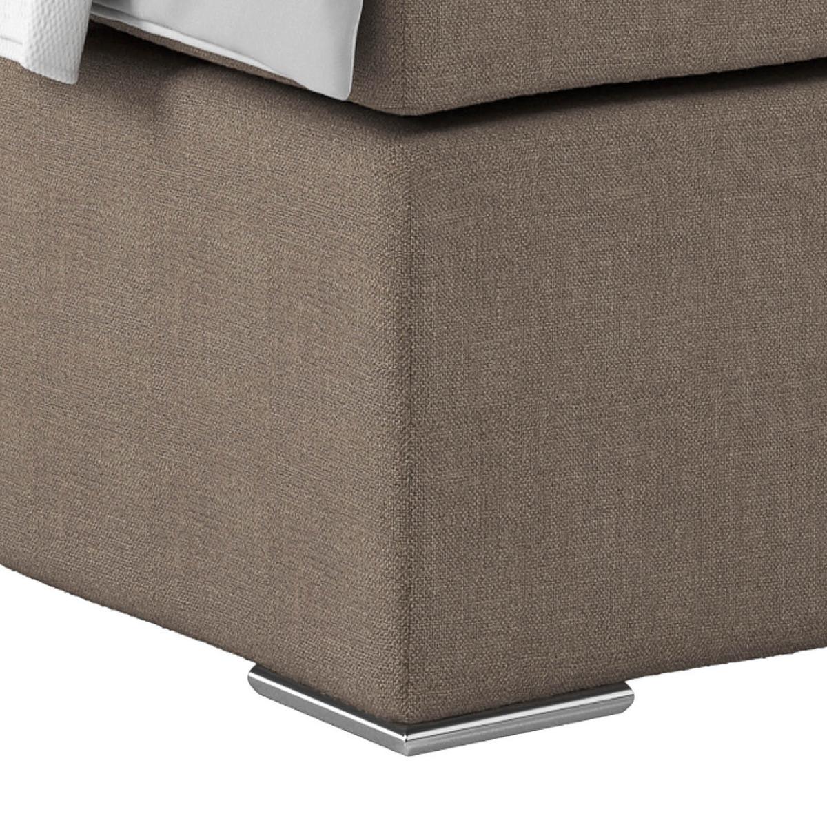 Boxspring Krevet Nero - boje blata/boje kroma, Konvencionalno, tekstil/metal (140/200cm) - Best Price
