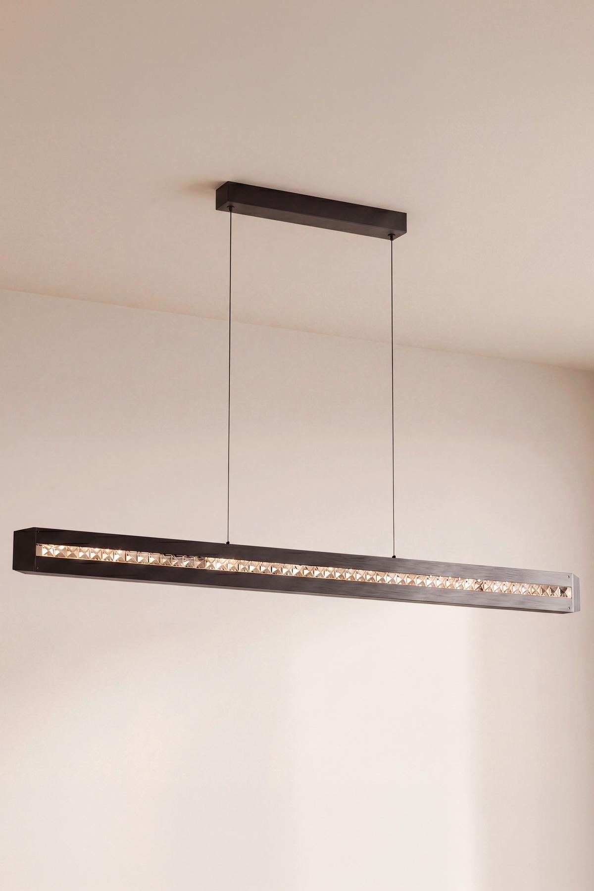 LAMPA WISZĄCA LED G51450/06 BANDA - czarny, Design, metal/szkło (115/6,5/150cm) - Brilliant