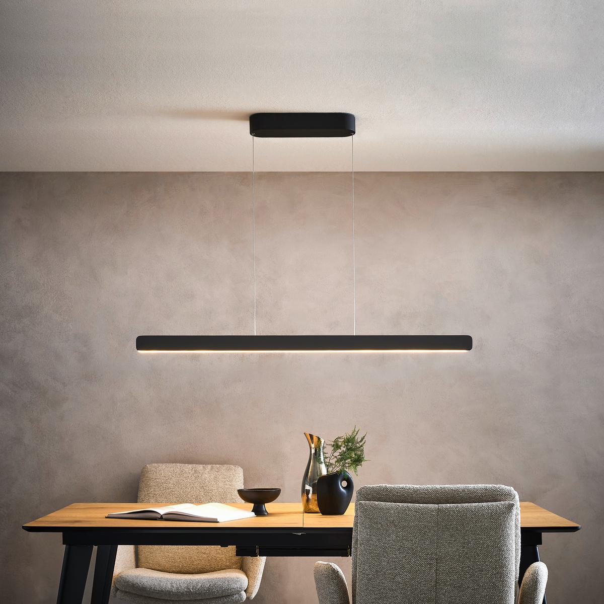 LAMPA WISZĄCA LED LINCOLN *SBN* - antracytowy/czarny, Basics, tworzywo sztuczne/metal (110/9/60-180cm) - Novel