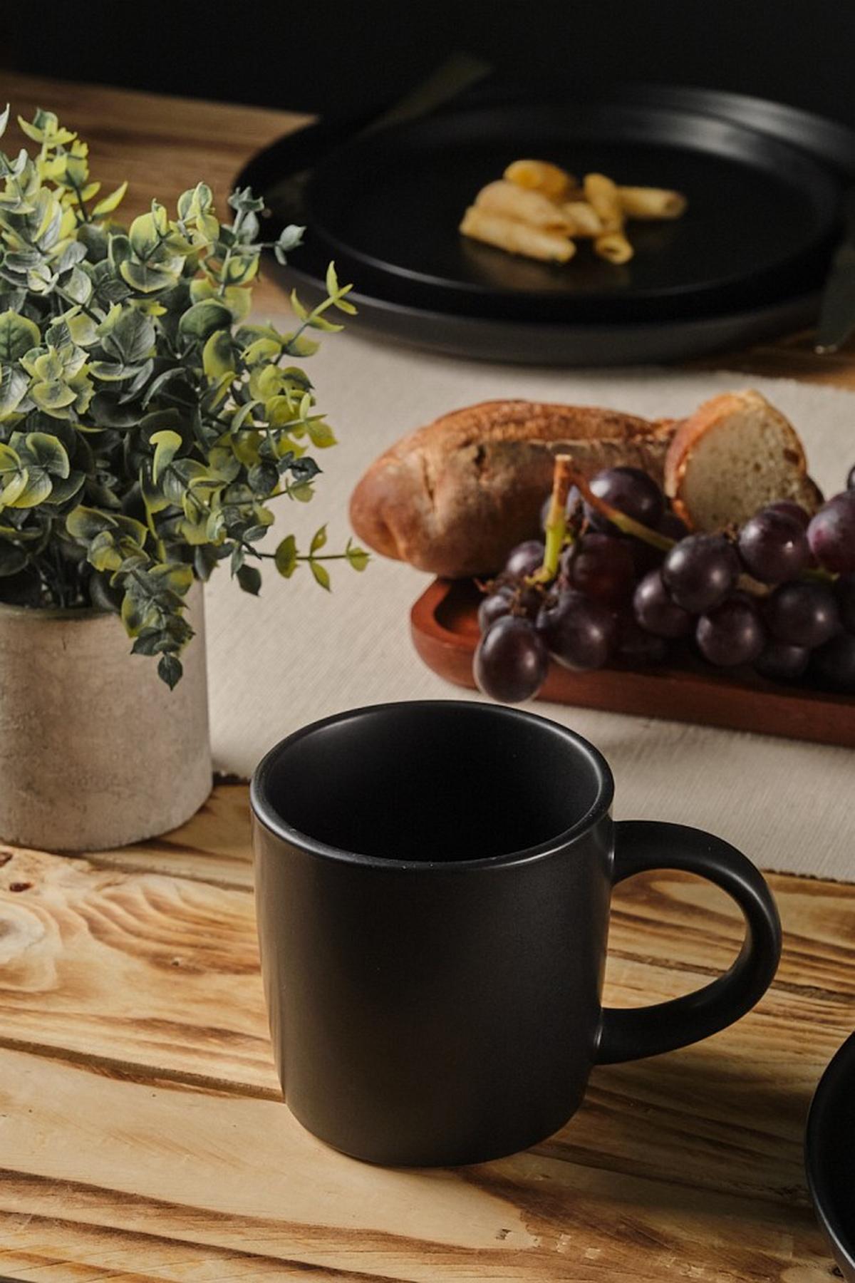 SERWIS OBIADOWO-ŚNIADANIOWY 21005 - czarny, Trend, ceramika - Novel