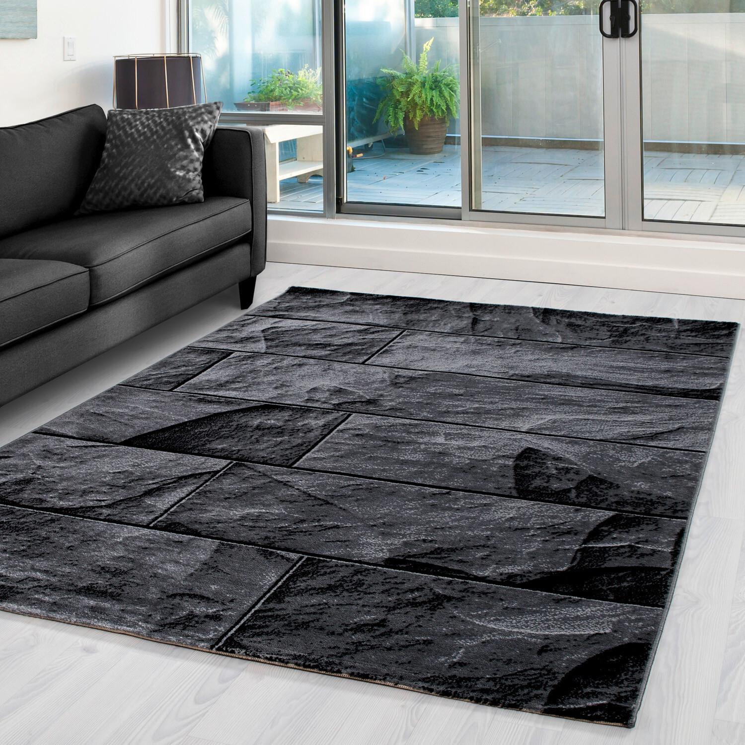 Flachwebeteppich Parma Schwarz ca. 140x200cm - Schwarz, Design, Textil (140/200cm) - Novel