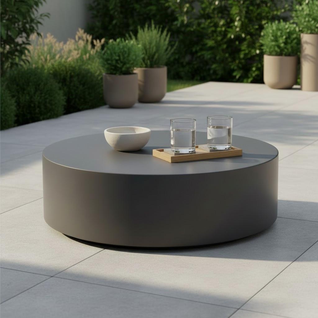Loungetisch Rome Faserbeton Dunkelgrau - Dunkelgrau, MODERN, Stein (102/102/36cm) - Gardenson