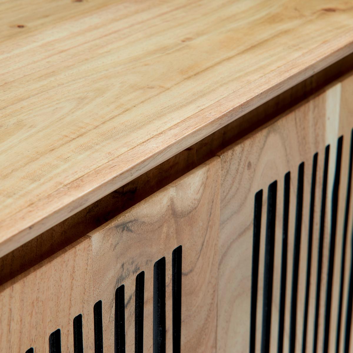 Highboard Tarim Schwarz/Akaziefarben - Schwarz/Akaziefarben, LIFESTYLE, Holz/Metall (80/150/40cm) - Mömax