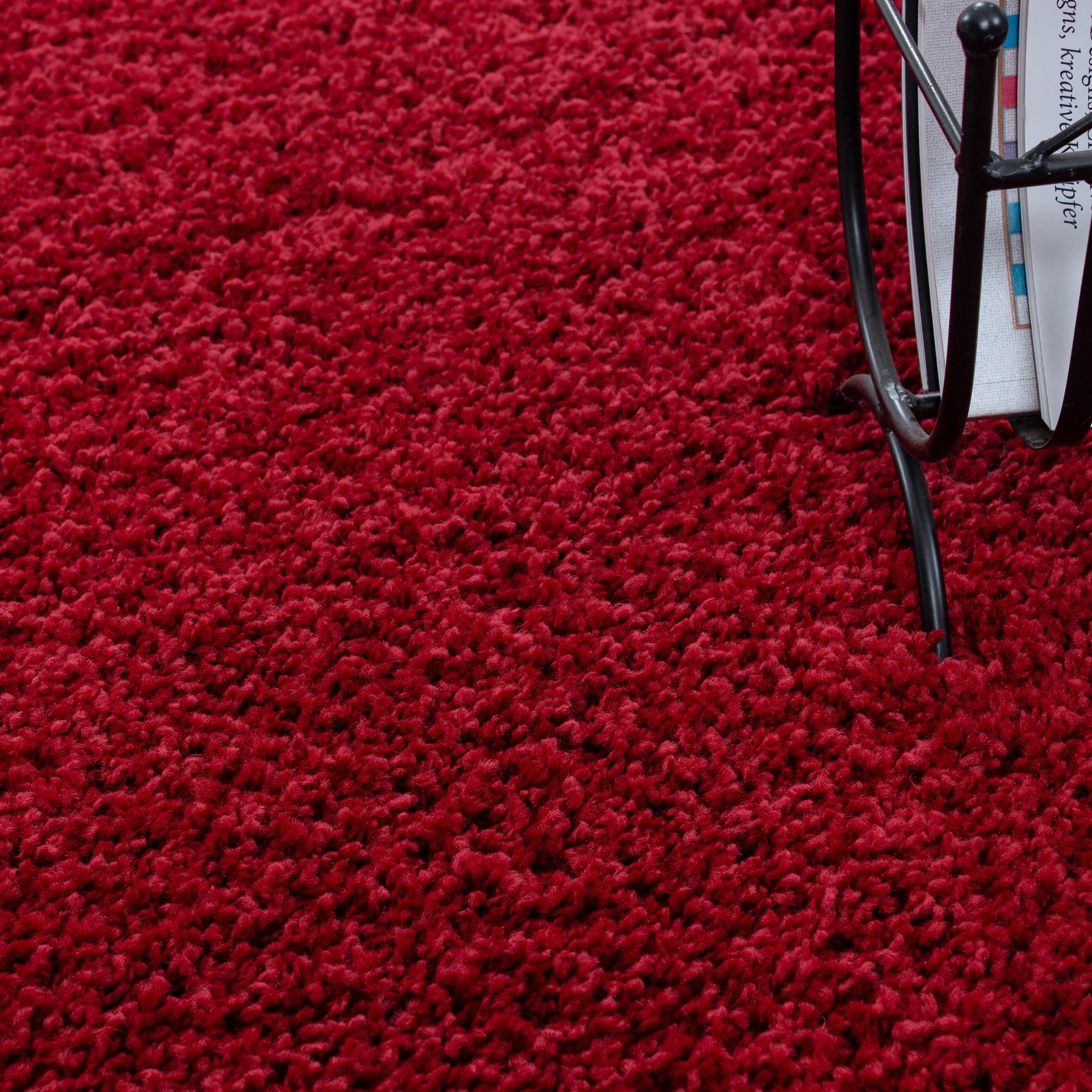 Hochflorteppich Life Rot Ø ca. 80cm - Rot, KONVENTIONELL, Textil (80cm) - Novel