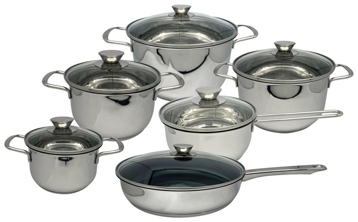 Set de oale 12/1 Avery - străveziu/culoare inox, Konventionell, sticlă/metal - ELO