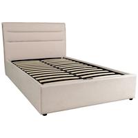 Tapecirani Krevet Sienna - bež/svijetlo siva, Lifestyle, drvo/metal (120/200cm) - Based