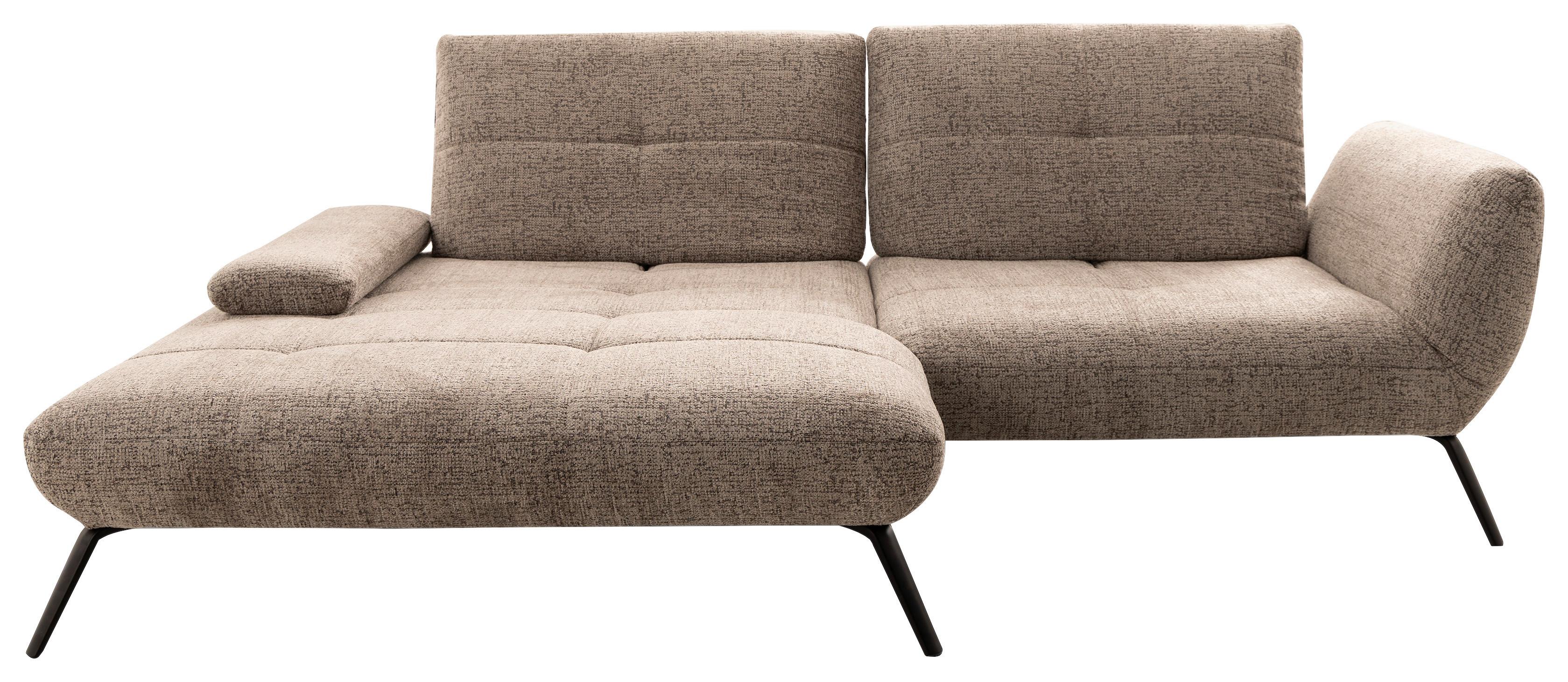 Wohnlandschaft Trendy Plus links Taupe/Beigebraun - Taupe/Beigebraun, MODERN, Textil (273/191-207cm) - Premium Living