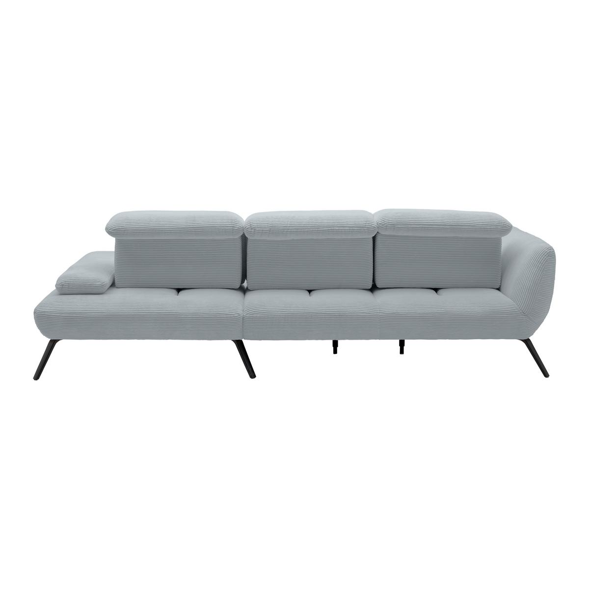 Wohnlandschaft Seattle Silberfarben - Silberfarben/Schwarz, MODERN, Holzwerkstoff/Textil (301/196cm) - Premium Living