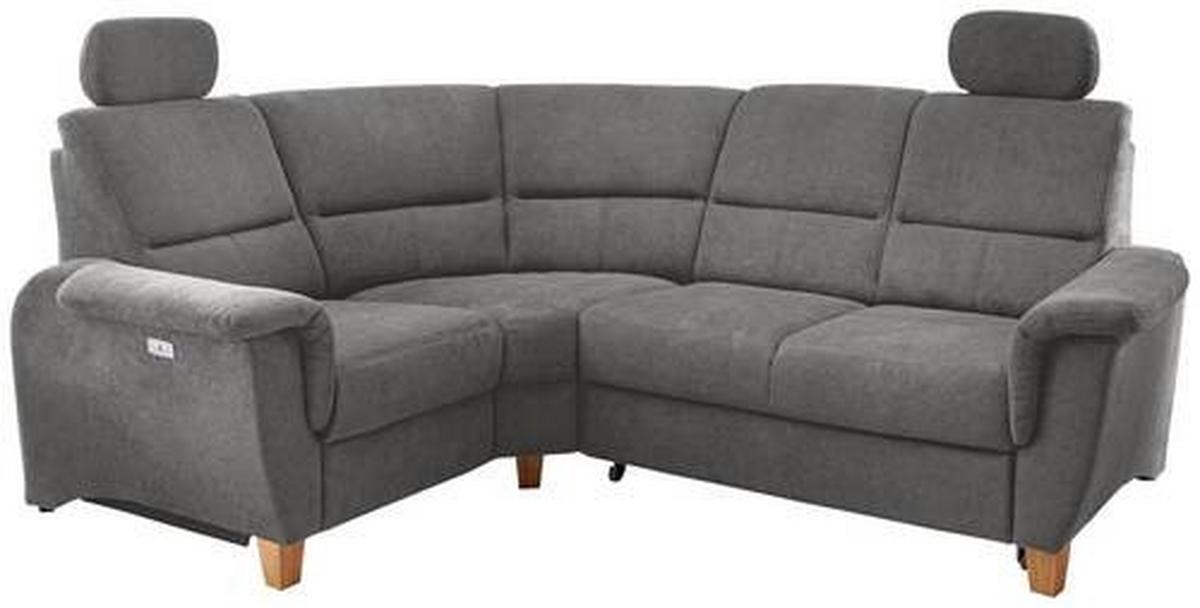 Wohnlandschaft Parole Dunkelgrau Struktur - Wildeiche/Dunkelgrau, KONVENTIONELL, Holz/Textil (186/237cm) - Livetastic