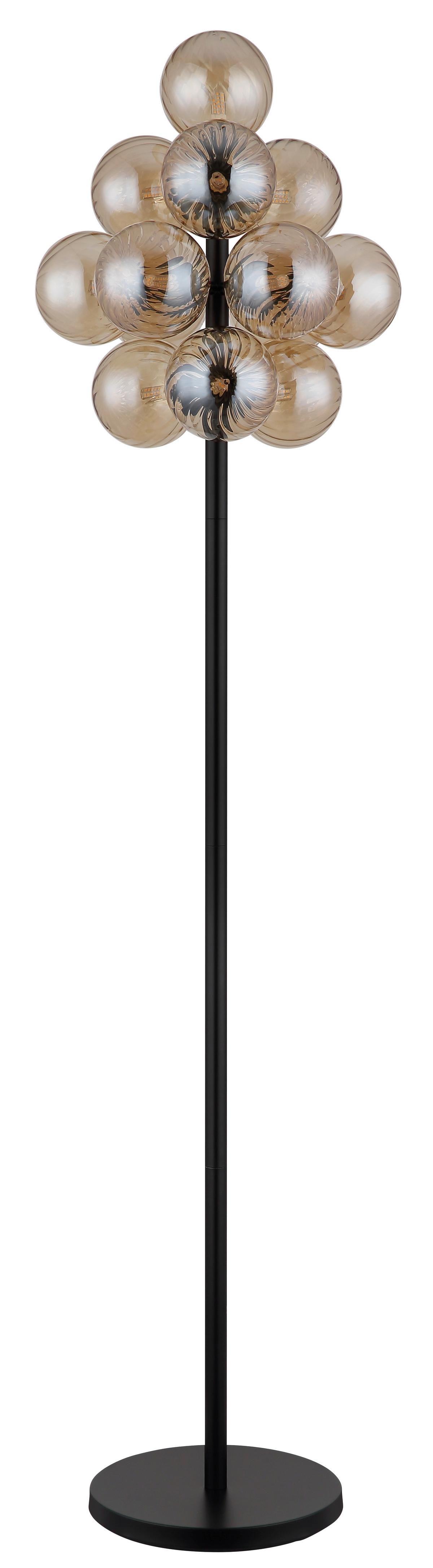 STEHLEUCHTE 56146S - Schwarz/Orange, Design, Glas/Kunststoff (39,5/160cm) - Globo