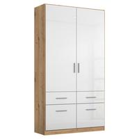 Ruhásszekrény Fehér-tölgy Szín Celle - tölgyfa színű/alumíniumszínű, Modern, műanyag/fa (91/197/54cm)