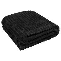 Kuscheldecke Checks Schwarz ca. 140x190cm - Schwarz, Textil (140/190cm)