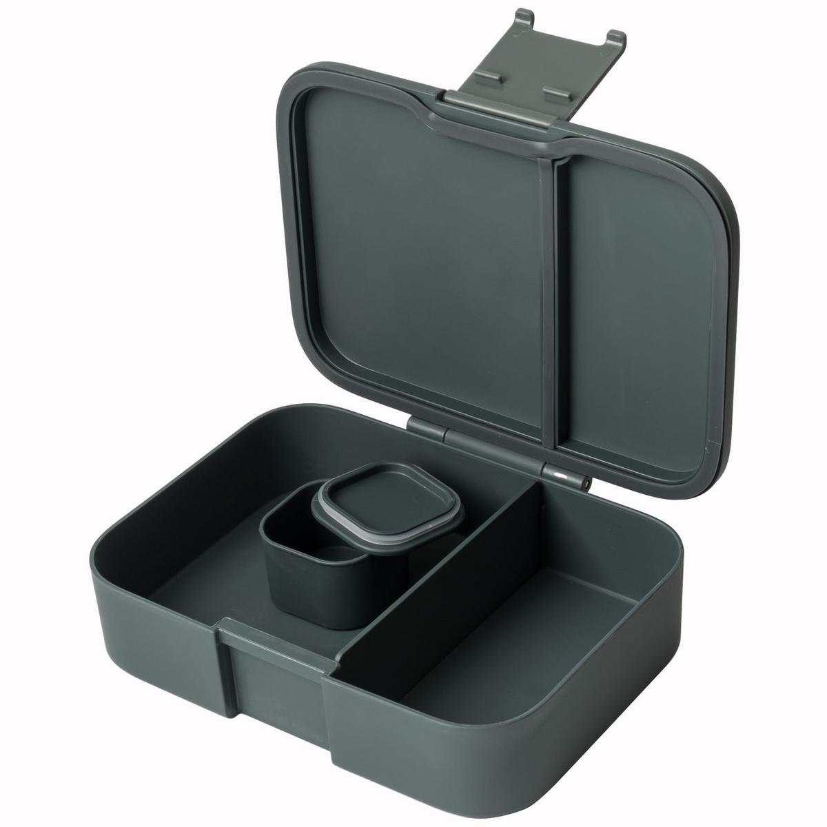 PUDEŁKO NA LUNCH PLA1054-2 - szary, Basics, tworzywo sztuczne/materiały naturalne (21,6/16,4/5,7cm) - Homeware Profession.