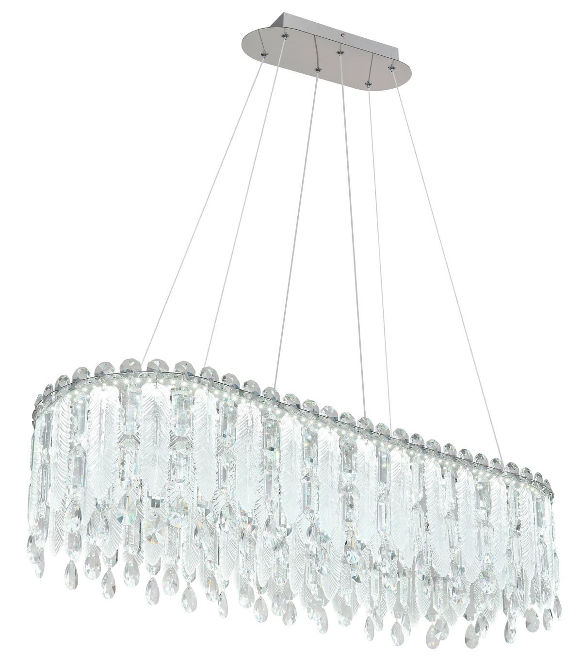 LED-HÄNGELEUCHTE 67176-70 KLUNKA - Klar/Chromfarben, Lifestyle, Glas/Kunststoff (99/36/120cm) - Globo