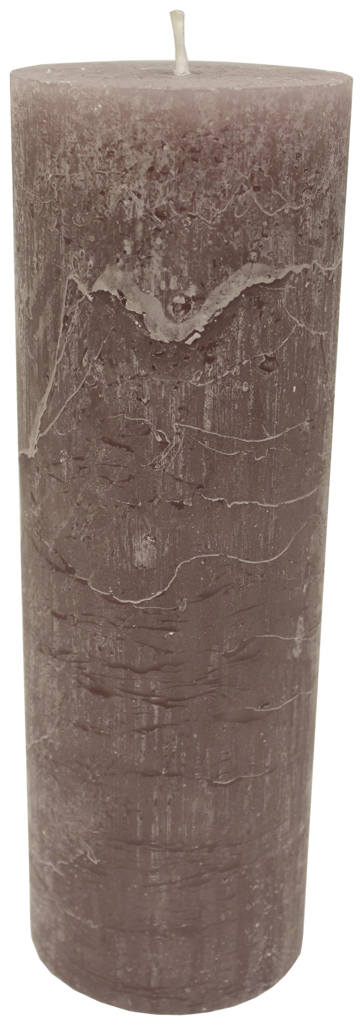 Sveča Ruth - temno roza/siva, Moderno (10/30cm) - Premium Living