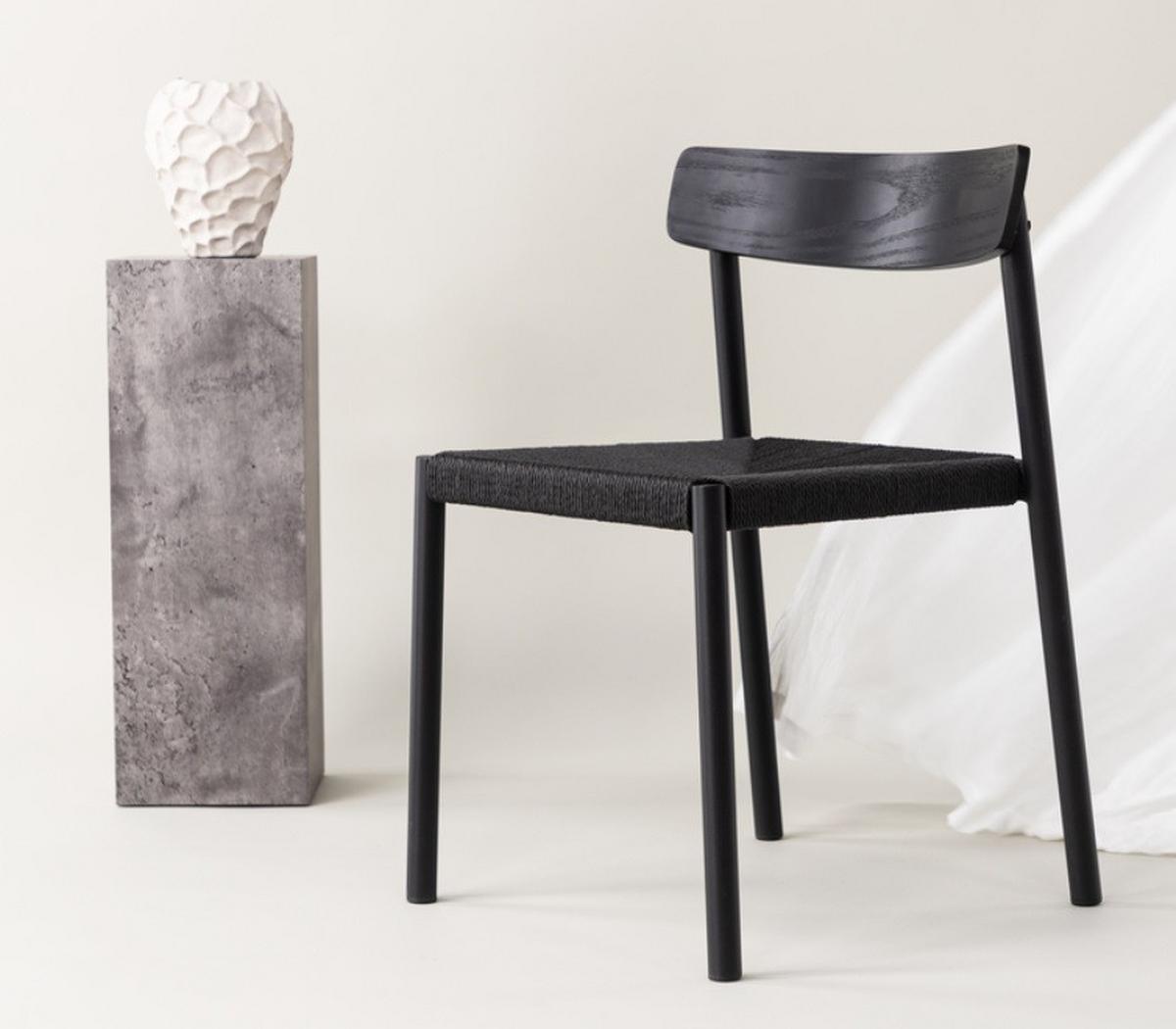 STUHL MALMÖN - Schwarz, Design, Naturmaterialien/Holz (51.5/79/54cm) - Livetastic