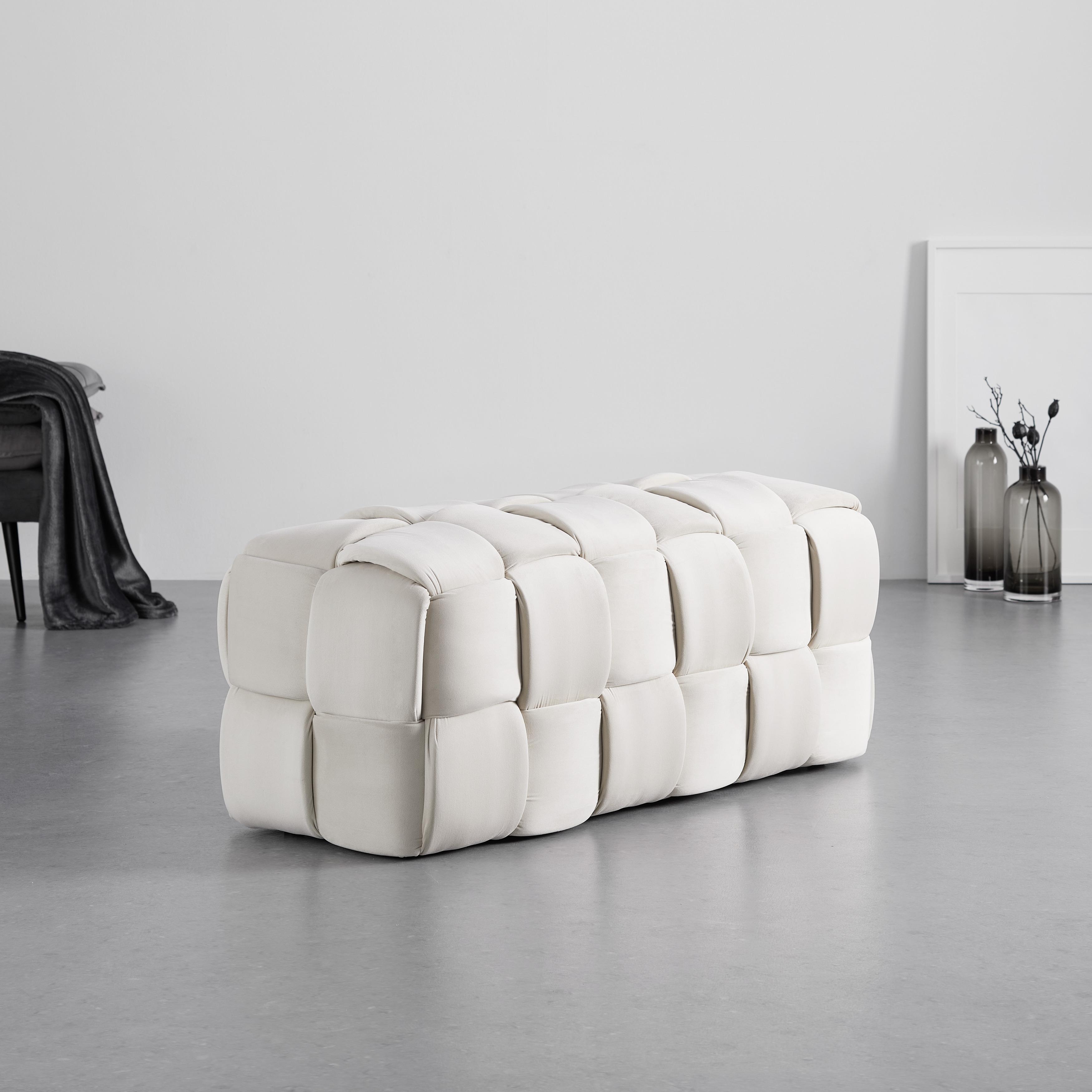 Ülőpad Ella - Bézs, modern, Fa/Textil (118/47/47cm) - Bessagi Home